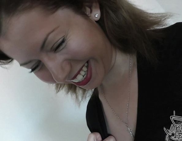 Sharlotte Giving Lucky Cameraman Between the Scenes Blowjob Until He Cums in Her Mouth
